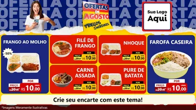 Modelo de TV para TV Horizontal com o tema Ofertas de Agosto - Preços Incríveis para Restaurante