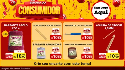 Modelo de TV para TV Horizontal com o tema Semana do Consumidor para Armarinho e Aviamentos