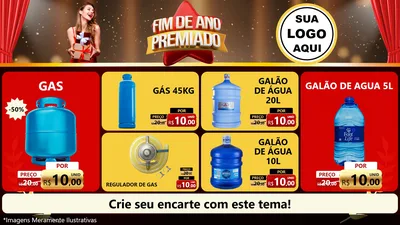 Modelo de TV para TV Horizontal com o tema Fim de Ano Premiado para Água e gás