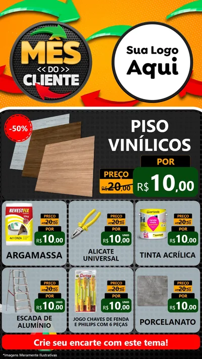 Modelo de Rede Social para Stories com o tema Mês do Cliente para Material para Construção
