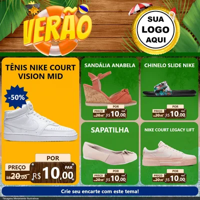 Modelo de Rede Social para Feed Facebook com o tema Verão para Calçados