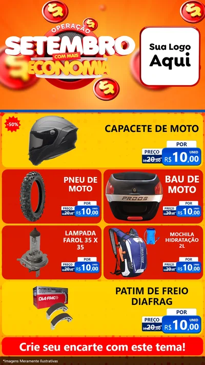 Modelo de TV para TV Vertical com o tema Operação Setembro Com Muita Economia para Moto peças