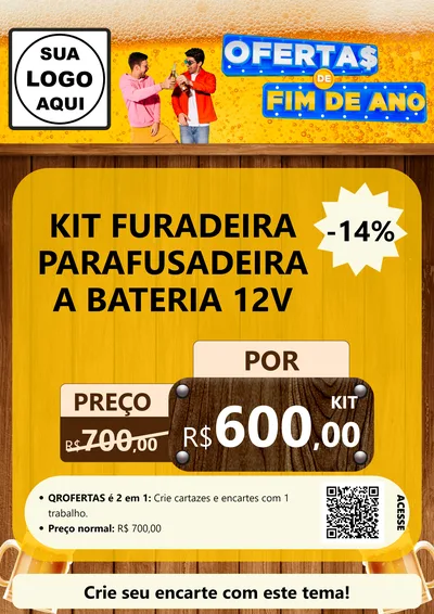 Modelo de Cartaz para Cartaz A4 Vertical com o tema Ofertas de Fim de Ano para Maquinas e Ferramentas
