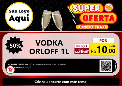 Modelo de Cartaz para Cartaz A4 Horizontal com o tema Super Oferta Fim de Ano para Distribuidora de bebidas