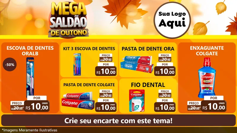 Modelo de TV para TV Horizontal com o tema Mega Saldão de Outono para Higiene Pessoal