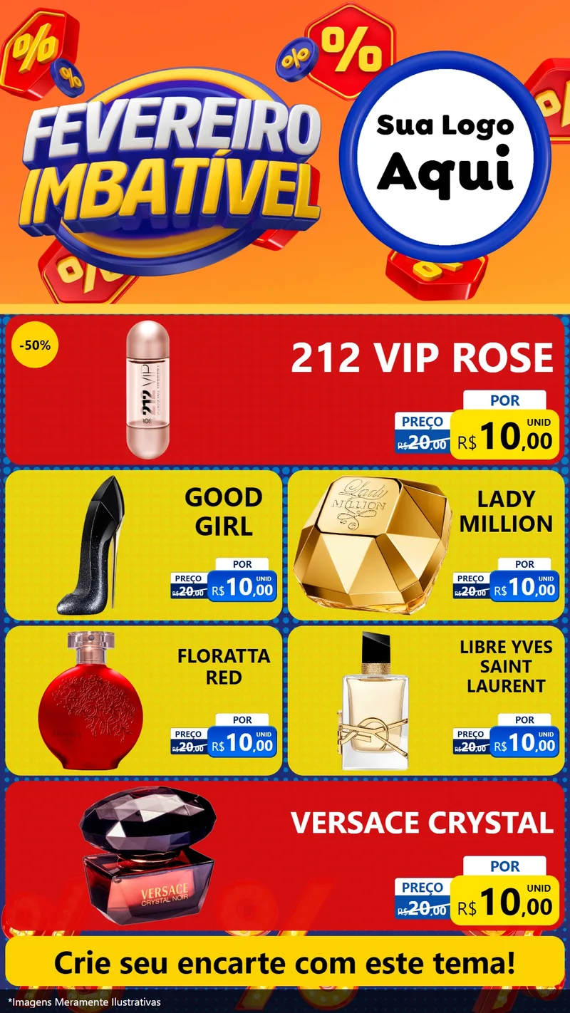 Modelo de TV para TV Vertical com o tema Fevereiro Imbatível para Perfumes