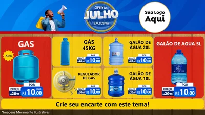 Modelo de TV para TV Horizontal com o tema Oferta Exclusiva, Julho para Água e gás