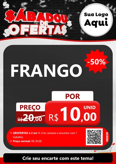 Modelo de Cartaz para Cartaz A4 Vertical com o tema Sabadou de Ofertas para Assados