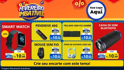 Modelo de TV para TV Horizontal com o tema Fevereiro Imbatível para Informática
