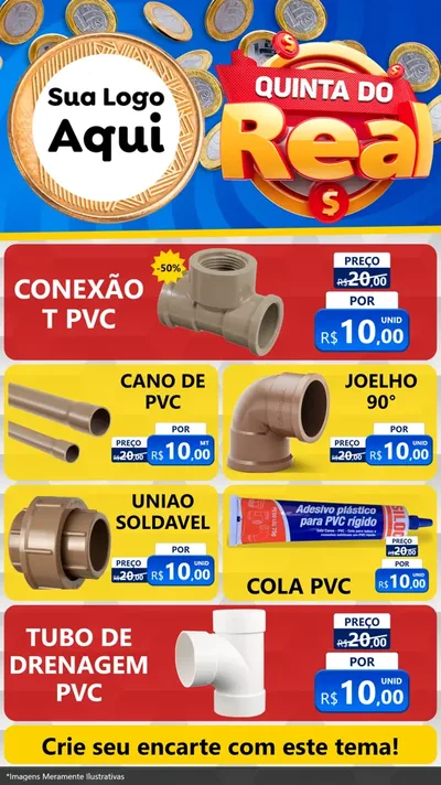 Modelo de TV para TV Vertical com o tema Quinta do Real para Tubos e conexões