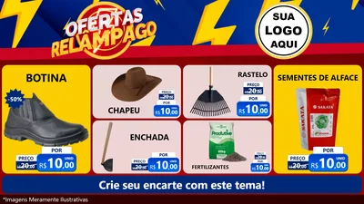 Modelo de TV para TV Horizontal com o tema Ofertas Relâmpago para Agropecuária