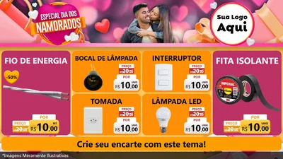 Modelo de TV para TV Horizontal com o tema Especial Dia dos Namorados para Materiais Elétricos