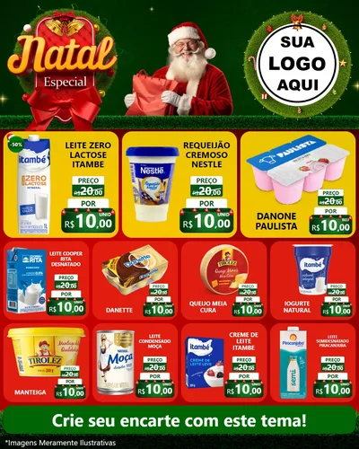 Modelo de Rede Social para Feed Instagram com o tema Natal Especial para Frios e Laticínios