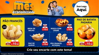 Modelo de TV para TV Horizontal com o tema Comece O Mês Economizando para Padaria