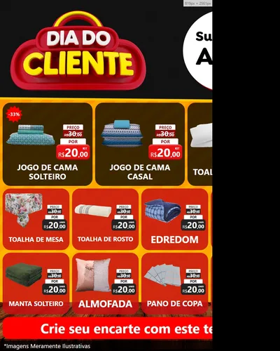 Modelo de Rede Social para Feed Instagram com o tema Dia do Cliente para Cama, Mesa e Banho