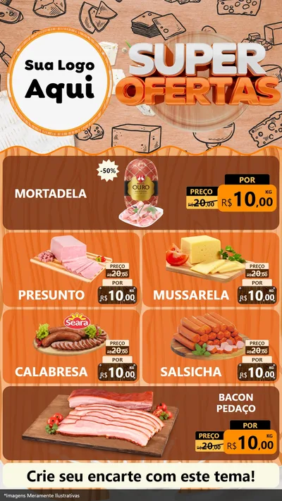 Modelo de TV para TV Vertical com o tema Super Ofertas para Frios e Laticínios