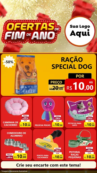 Modelo de Rede Social para Stories com o tema Ofertas de Fim de Ano para Pet Shop