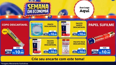 Modelo de TV para TV Horizontal com o tema Semana da Economia para Embalagens