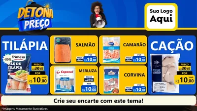 Modelo de TV para TV Horizontal com o tema Detona Preços para Peixaria