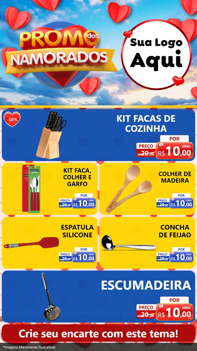 Modelo de TV para TV Vertical com o tema Promo dos Namorados para Utilidades Domésticas