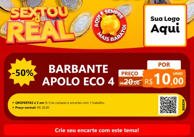 Modelo de Cartaz para Cartaz A4 Horizontal com o tema Sextou do Real para Armarinho e Aviamentos