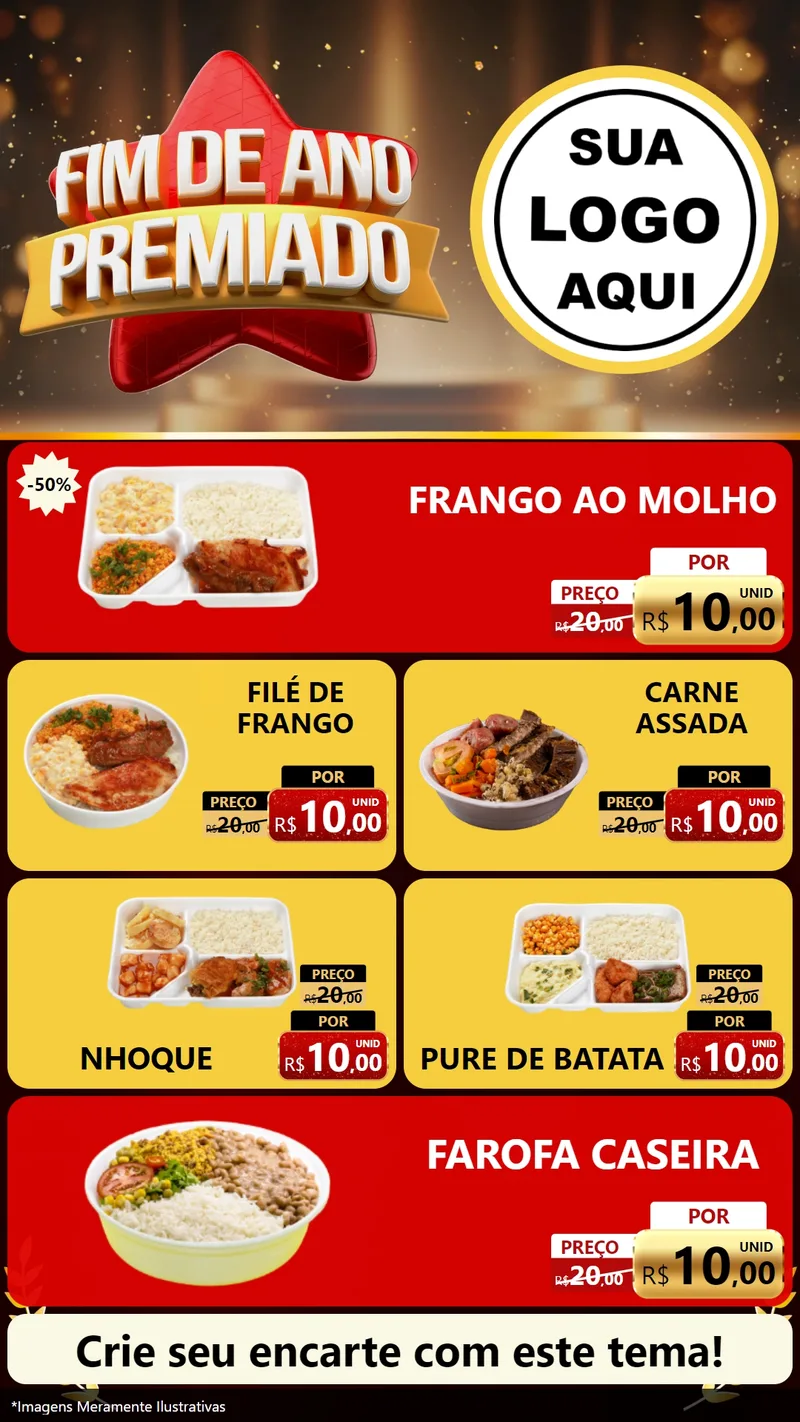 Modelo de TV para TV Vertical com o tema Fim de Ano Premiado para Restaurante