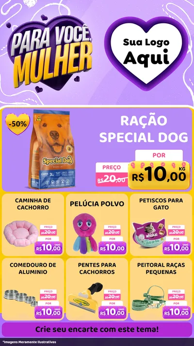 Modelo de Rede Social para Stories com o tema Para Você, Mulher para Pet Shop