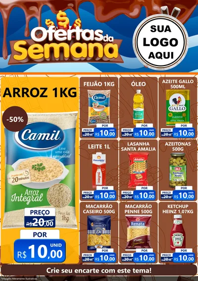 Modelo de Encarte para Encarte A4 Vertical com o tema Ofertas da Semana - Páscoa para Supermercado