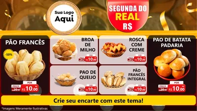 Modelo de TV para TV Horizontal com o tema Segunda do Real para Padaria