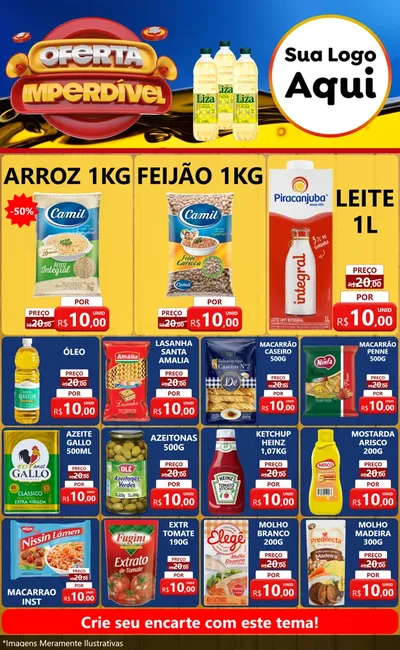 Modelo de Encarte para Encarte Grande com o tema Oferta Imperdível - Óleo para Supermercado