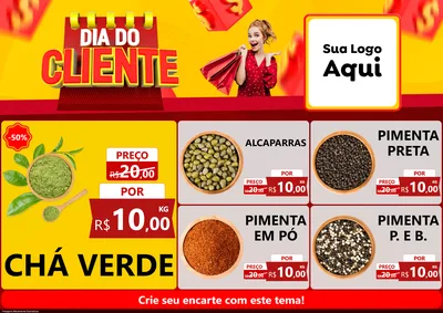 Modelo de Encarte para Encarte A4 Horizontal com o tema Dia do Cliente para Produtos Naturais