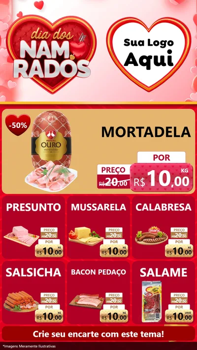 Modelo de Rede Social para Stories com o tema Dia dos Namorados para Frios e Laticínios