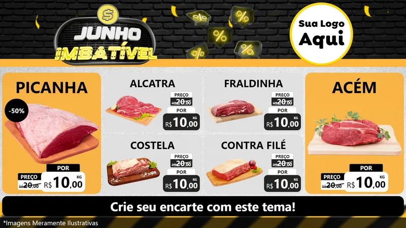 Modelo de TV para TV Horizontal com o tema Junho Imbatível para Açougue