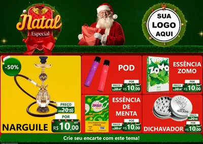 Modelo de Encarte para Encarte A4 Horizontal com o tema Natal Especial para Tabacaria