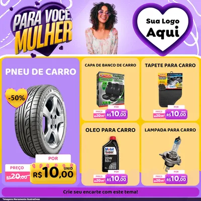 Modelo de Rede Social para Feed Facebook com o tema Para Você, Mulher para Auto peças