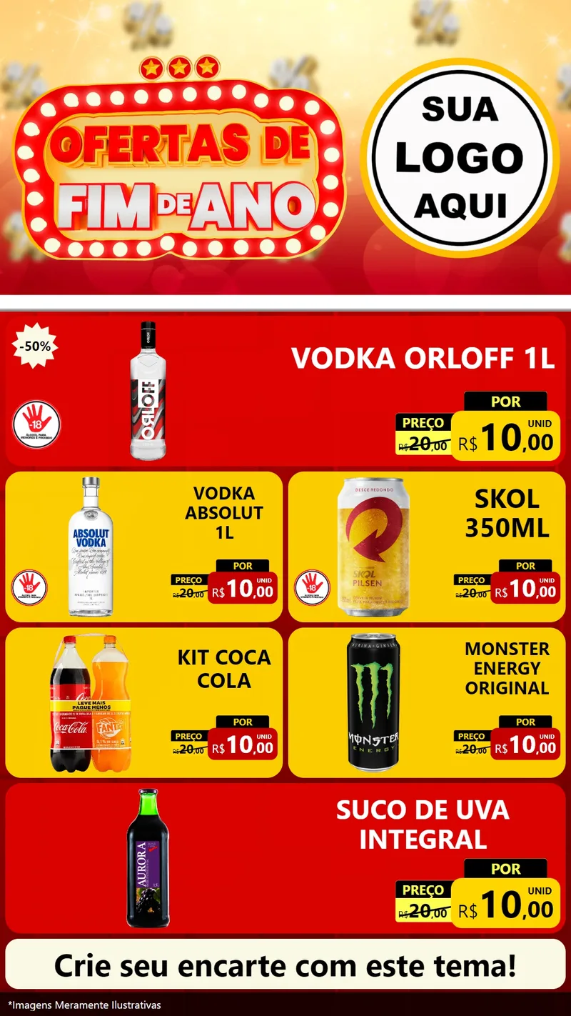 Modelo de TV para TV Vertical com o tema Ofertas de Fim de Ano para Distribuidora de bebidas