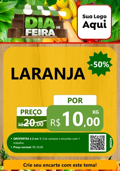 Modelo de Cartaz para Cartaz A4 Vertical com o tema Dia de Feira para Hortifrúti