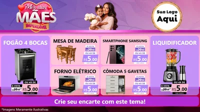 Modelo de TV para TV Horizontal com o tema Mês das Mães Imperdível para Móveis e Eletro