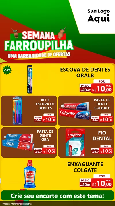 Modelo de TV para TV Vertical com o tema Semana Farroupilha - Uma Barbaridade de Ofertas para Higiene Pessoal