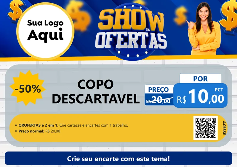 Modelo de Cartaz para Cartaz A4 Horizontal com o tema Show de Ofertas para Embalagens