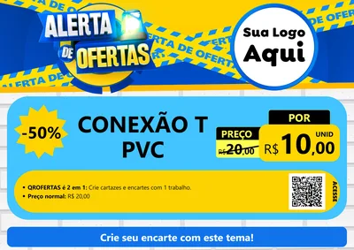 Modelo de Cartaz para Cartaz A4 Horizontal com o tema Alerta de Ofertas para Tubos e conexões