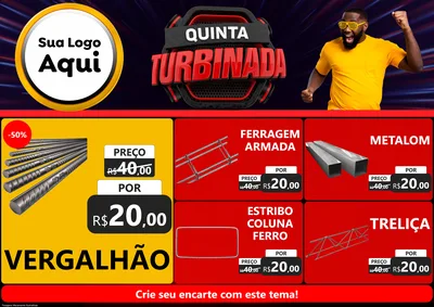 Modelo de Encarte para Encarte A4 Horizontal com o tema Quinta Turbinada para Ferragens