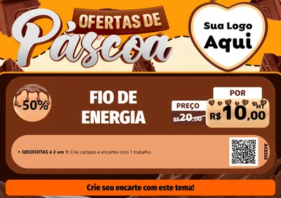 Modelo de Cartaz para Cartaz A4 Horizontal com o tema Ofertas de Páscoa para Materiais Elétricos