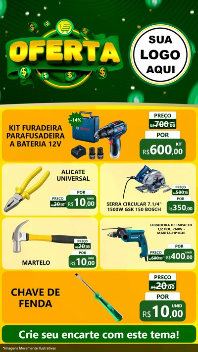 Modelo de TV para TV Vertical com o tema Oferta para Maquinas e Ferramentas