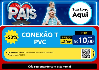 Modelo de Cartaz para Cartaz A4 Horizontal com o tema Mês Dos Pais para Tubos e conexões