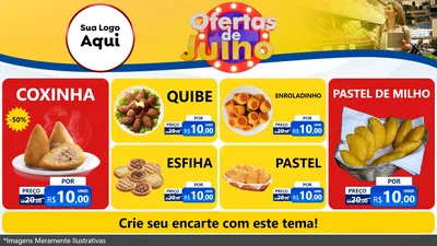 Modelo de TV para TV Horizontal com o tema Ofertas de Julho para Salgadaria