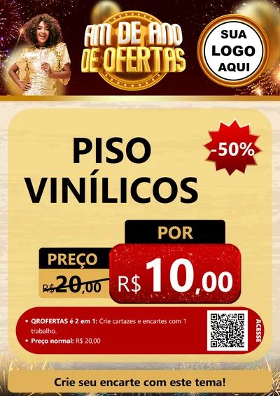 Modelo de Cartaz para Cartaz A4 Vertical com o tema Fim de Ano de Ofertas para Material para Construção