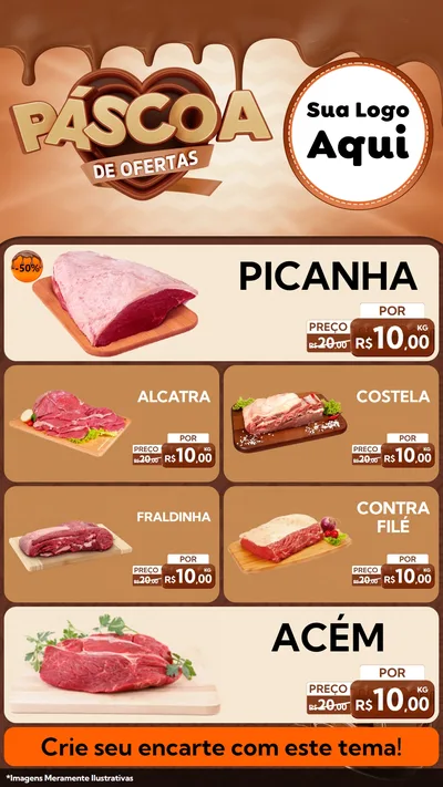 Modelo de TV para TV Vertical com o tema Páscoa de Ofertas para Açougue