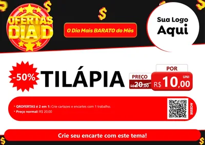 Modelo de Cartaz para Cartaz A4 Horizontal com o tema Dia D para Peixaria