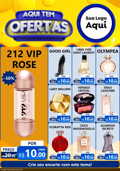Modelo de Encarte para Encarte A4 Vertical com o tema Aqui Tem Ofertas para Perfumes